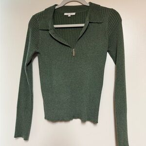 Z Supply Ribbed Quarter Zip Sweater